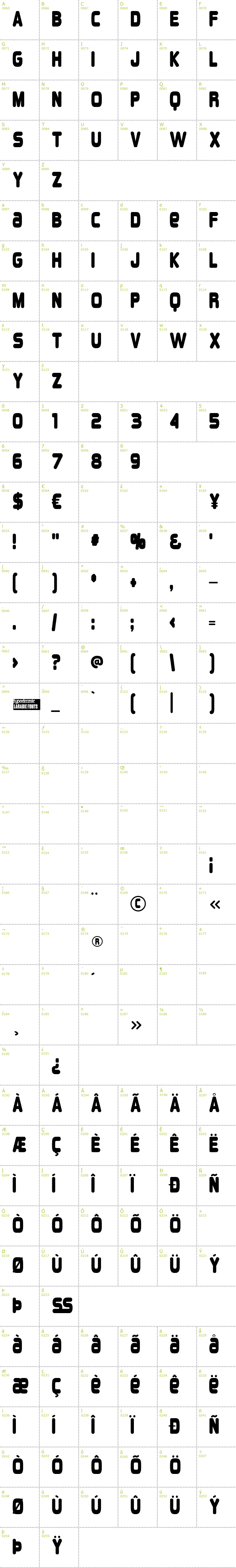 Full CharMap: Overload font