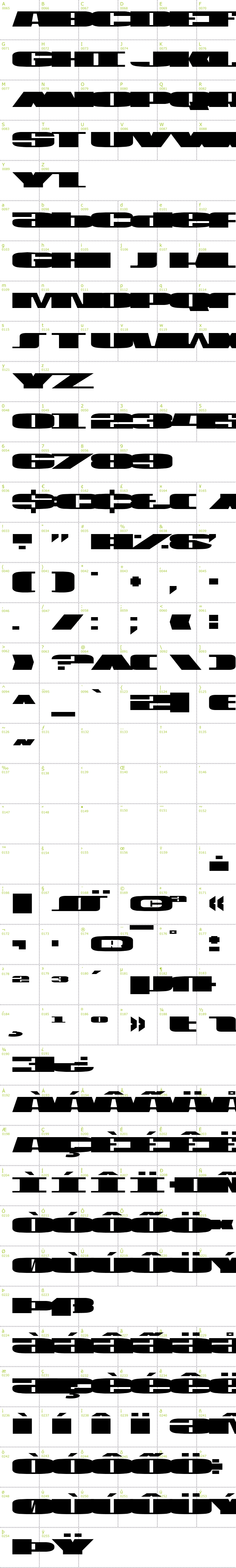 Full CharMap: USA font