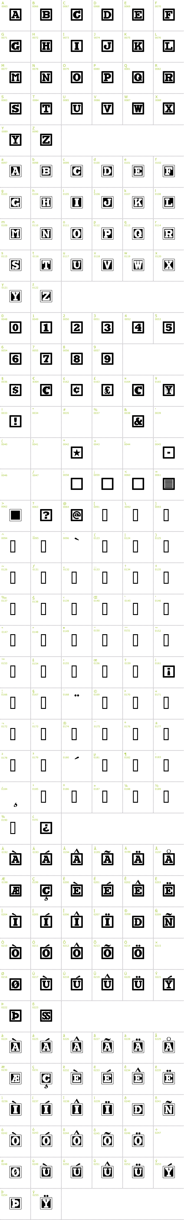 Full CharMap: Chock A Block NF font