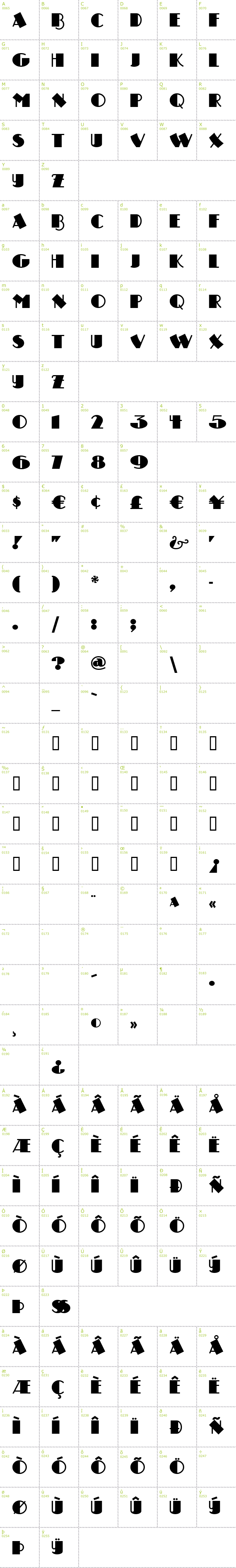 Full CharMap: Drumag Studio NF font