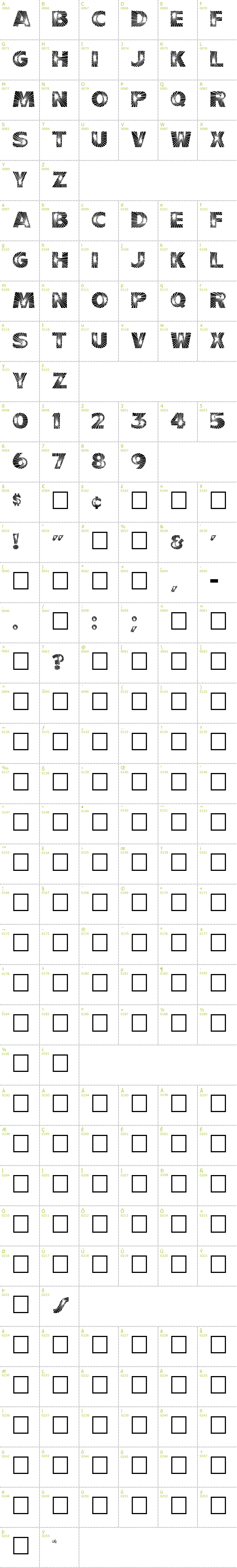 Full CharMap: Starburst font