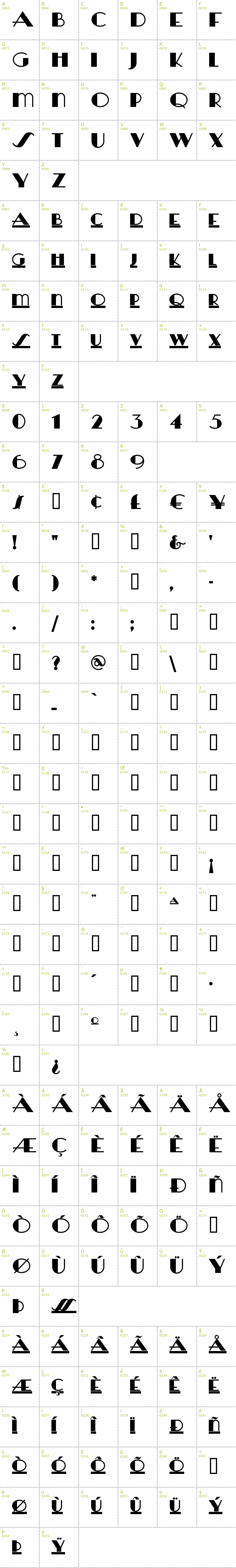Full CharMap: HeraldSquare font