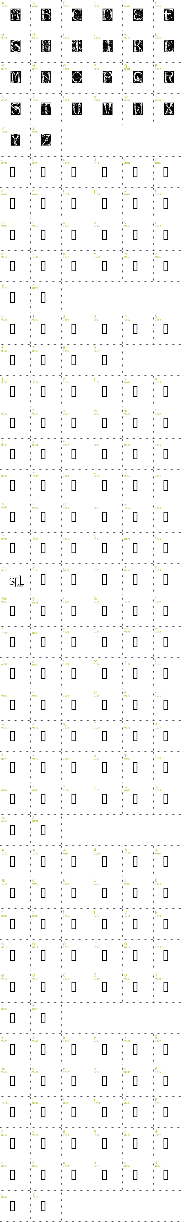 Full CharMap: Jugend font