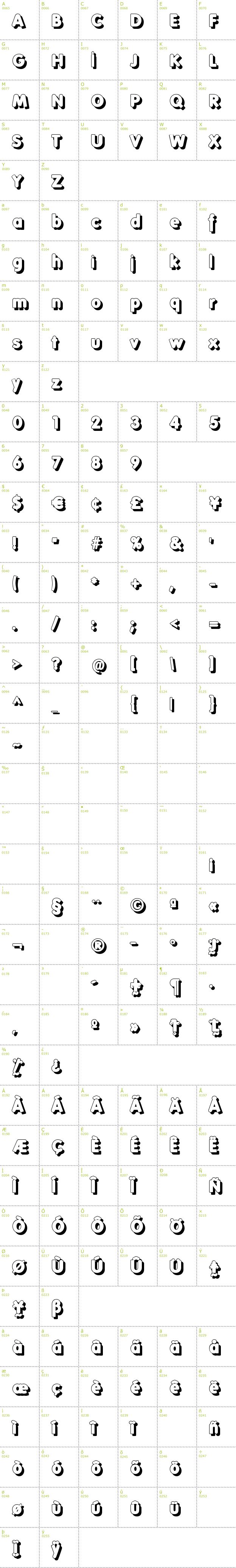 Full CharMap: Folks Shades font