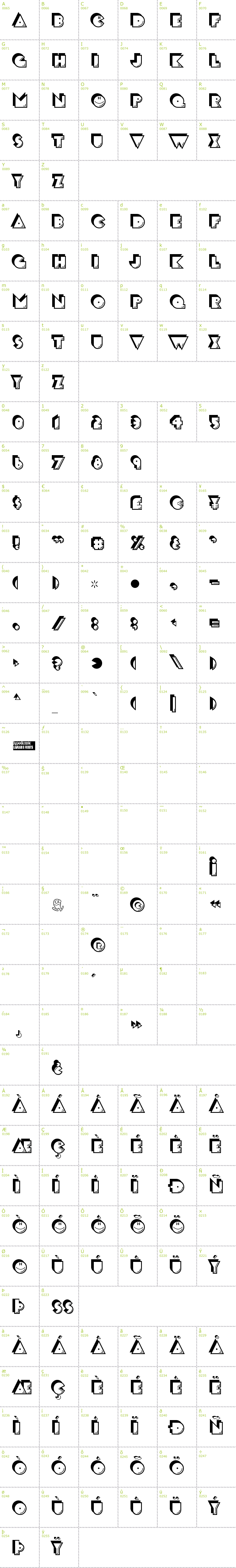 Full CharMap: Crackman font