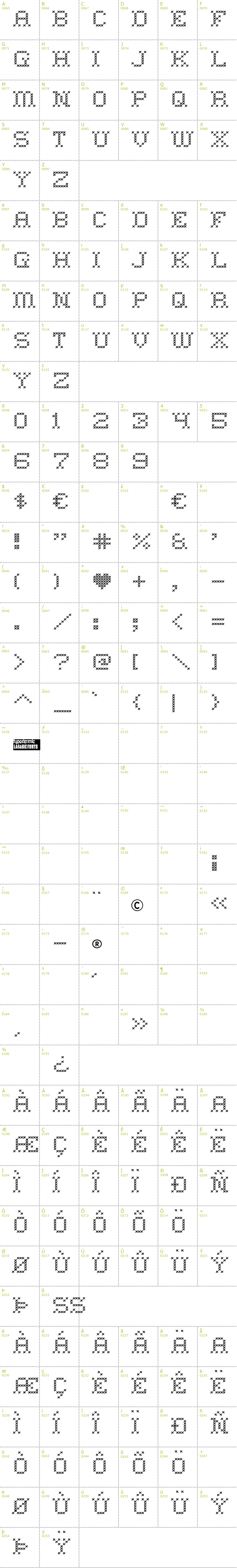 Full CharMap: Home Sweet Home font