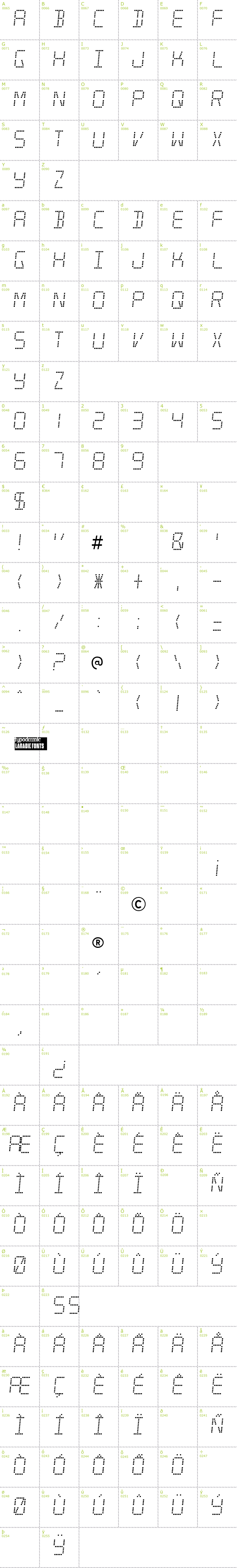 Full CharMap: Minisystem font