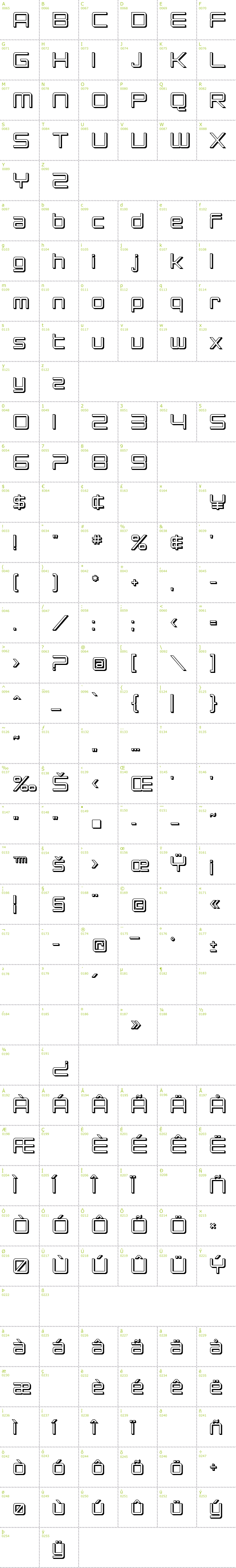 Full CharMap: SF Chromium 24 font