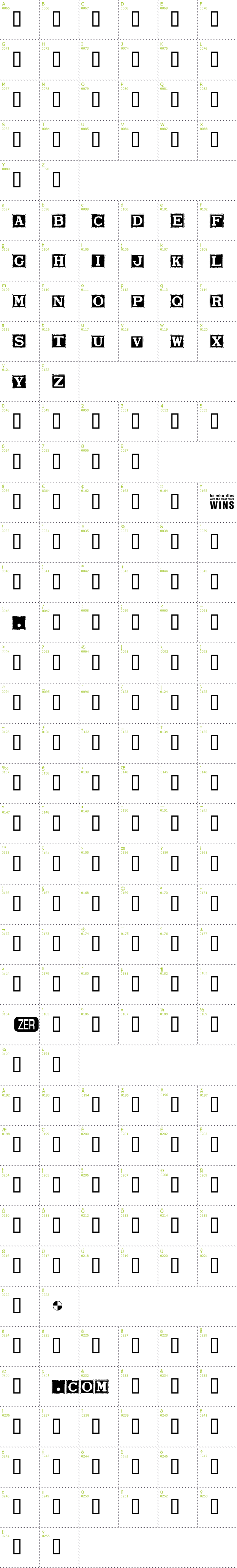 Full CharMap: Smargana font