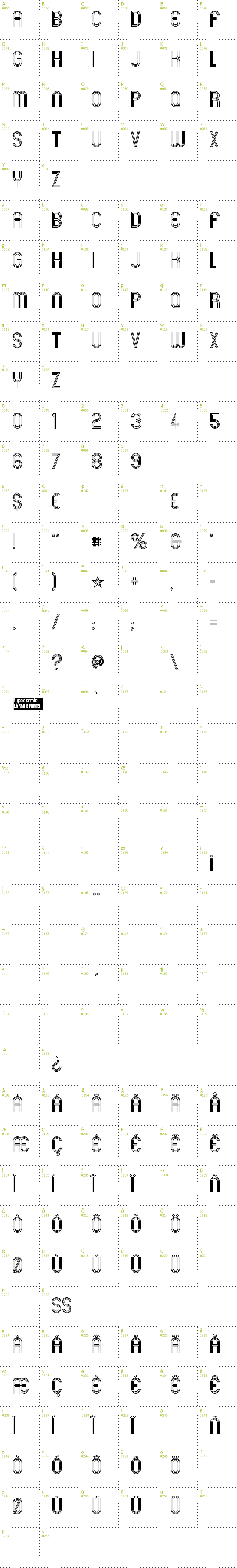 Full CharMap: Mexcellent font