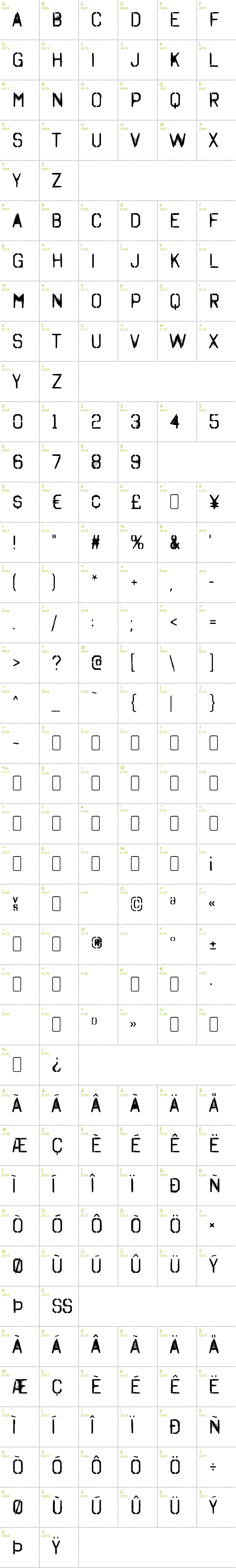 Full CharMap: Octin Spraypaint Free font