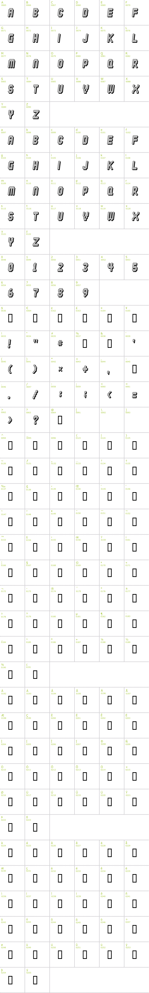 Full CharMap: Diskoteque font