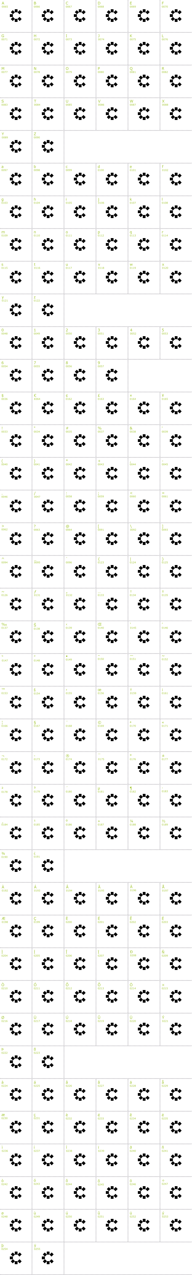 Full CharMap: Corel font