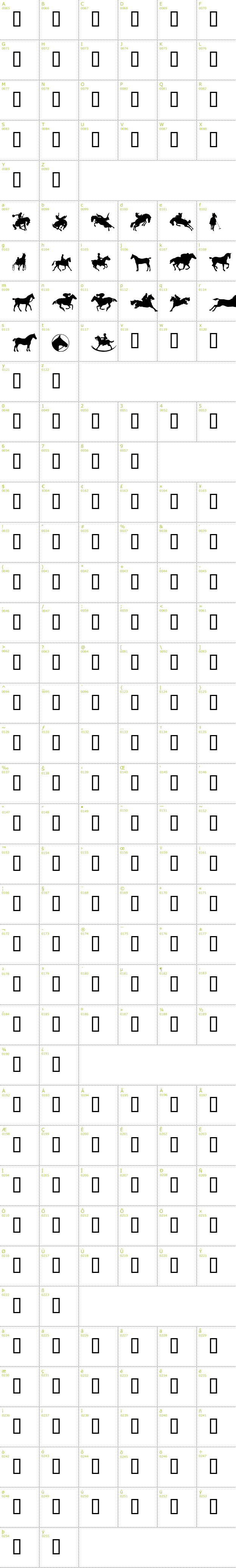 Full CharMap: YeeHaw font