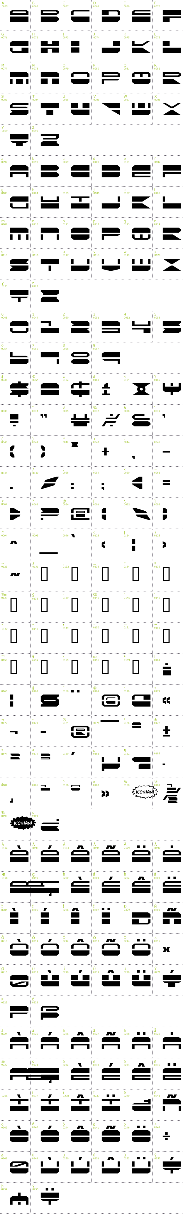 Full CharMap: QuickMark font