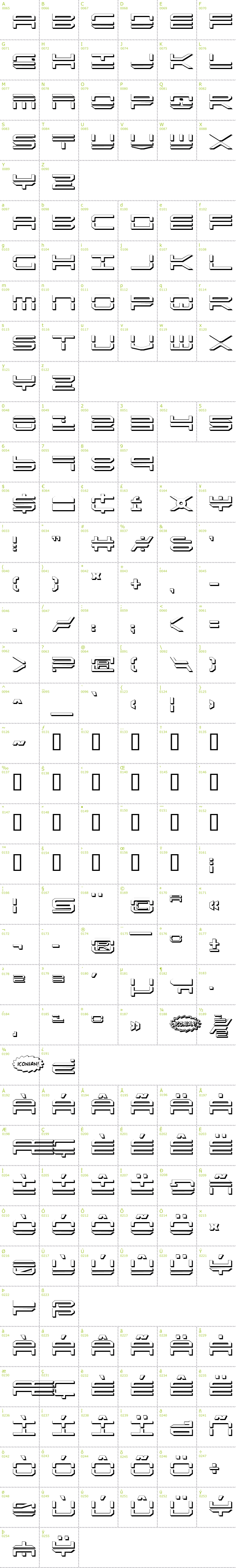Full CharMap: QuickStrike Shadow font