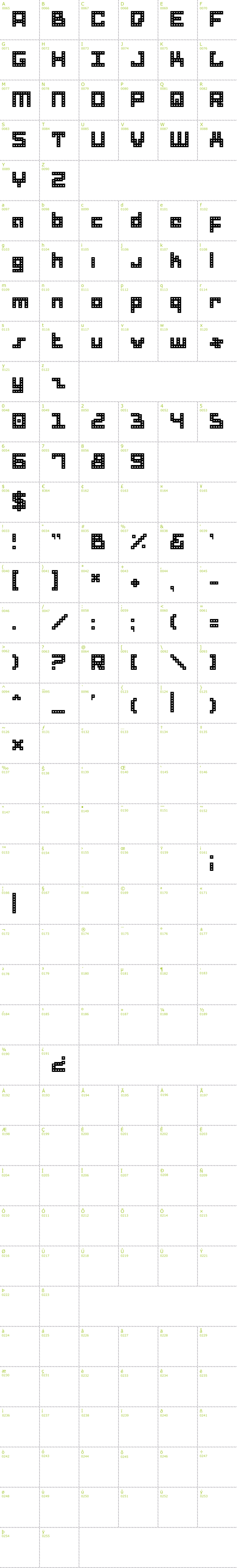 Full CharMap: Drid Herder font
