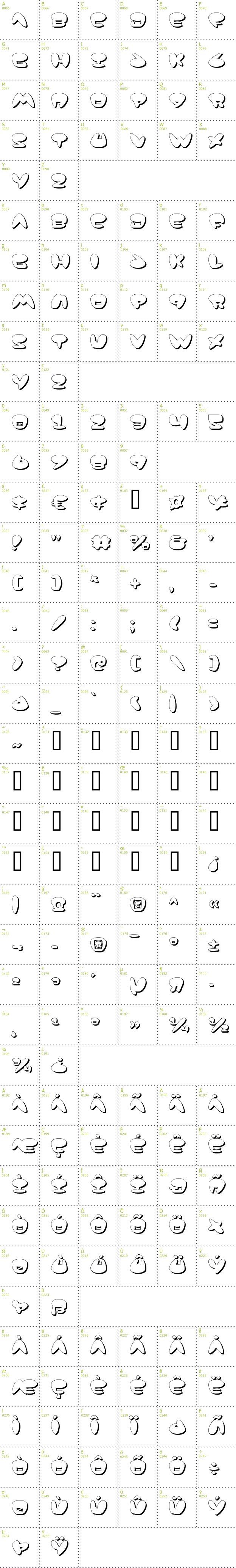 Full CharMap: Jackson Shadow font
