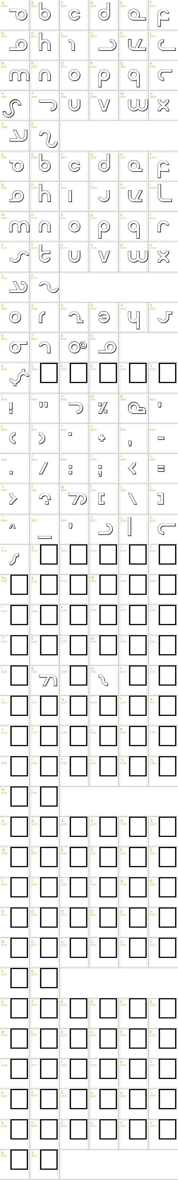 Full CharMap: Masterdom Shadow font