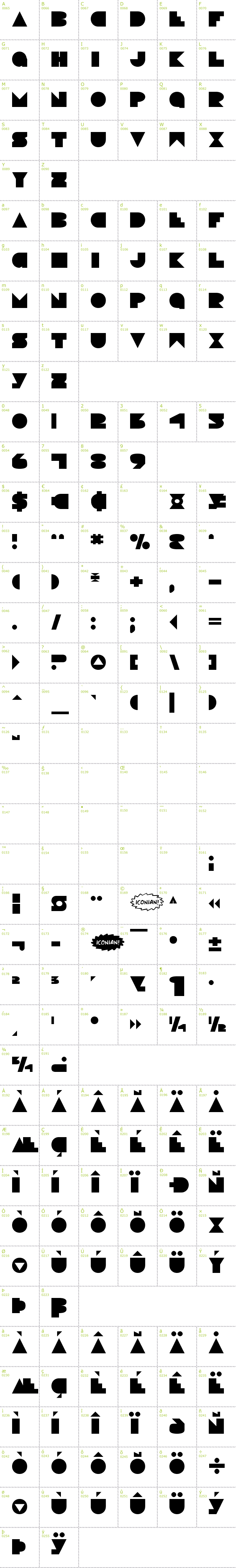 Full CharMap: Disco Deck font