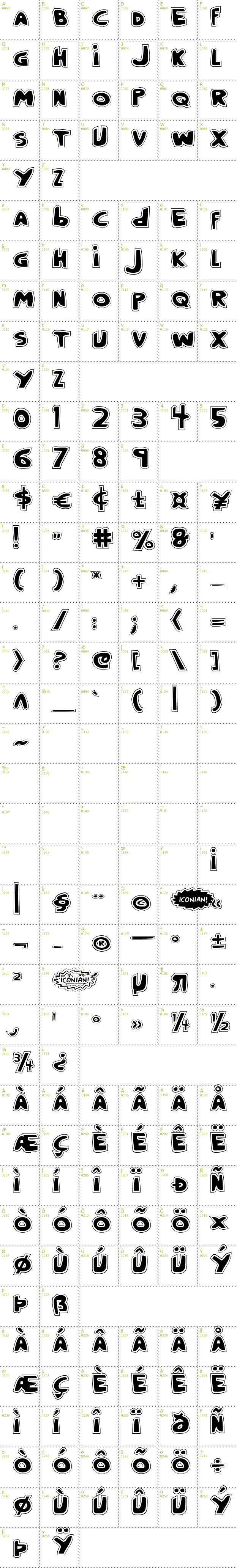 Full CharMap: Crappity-Crap-Crap Pro font