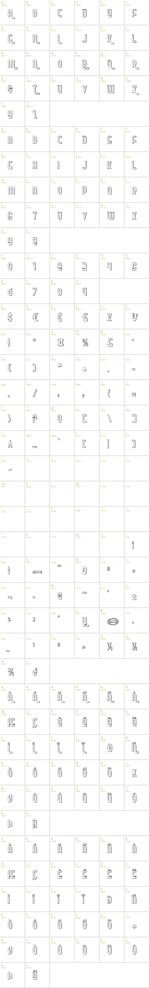 Full CharMap: Ro'Ki'Kier Shadow font