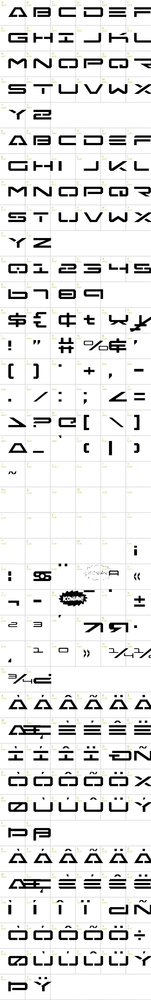 Full CharMap: Free Agent font