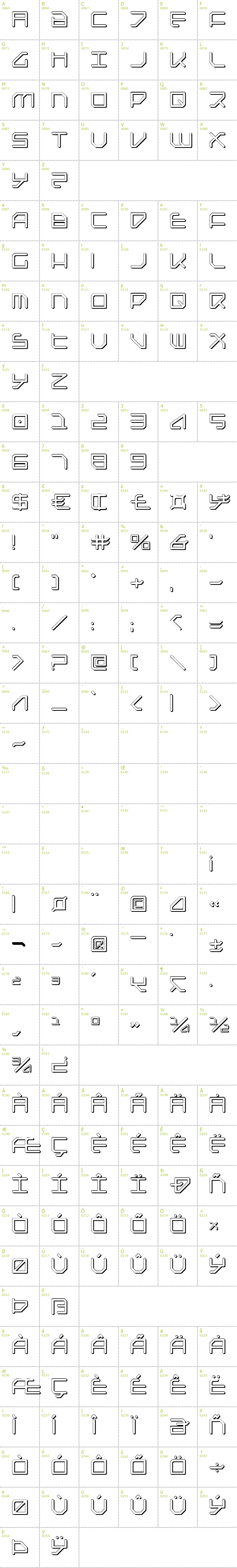 Full CharMap: Federapolis Shadow font
