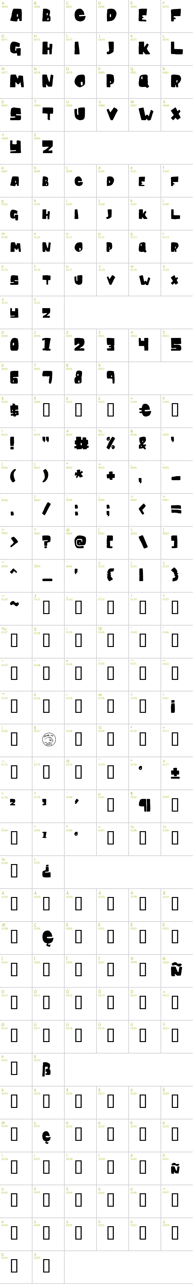 Full CharMap: Conventional Wisdom font