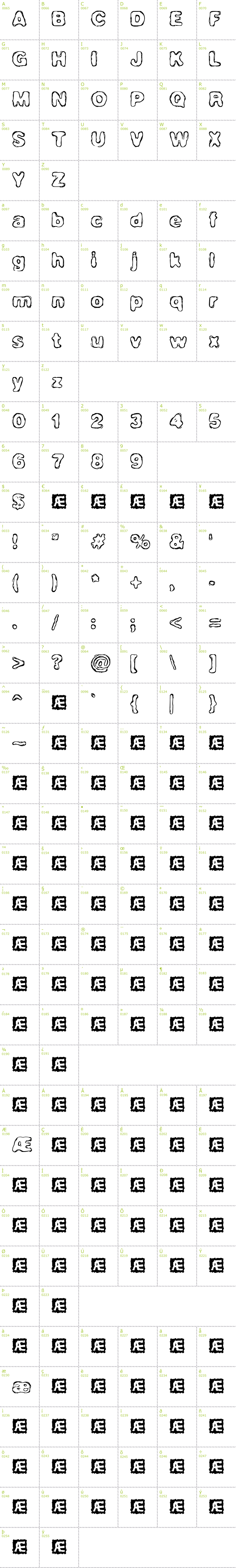 Full CharMap: Hassle BRK font