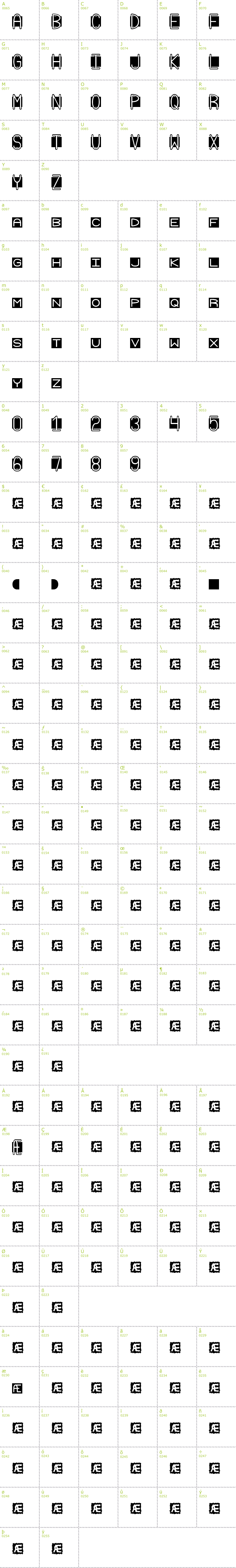 Full CharMap: Grudge BRK font