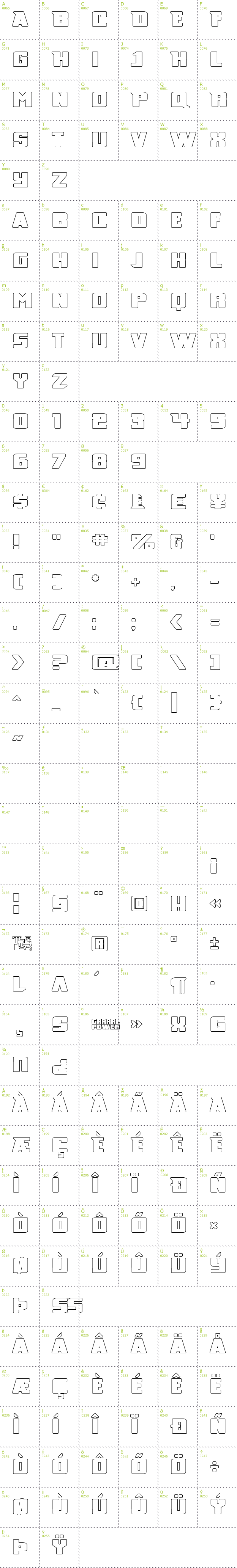 Full CharMap: Broad Daylight font