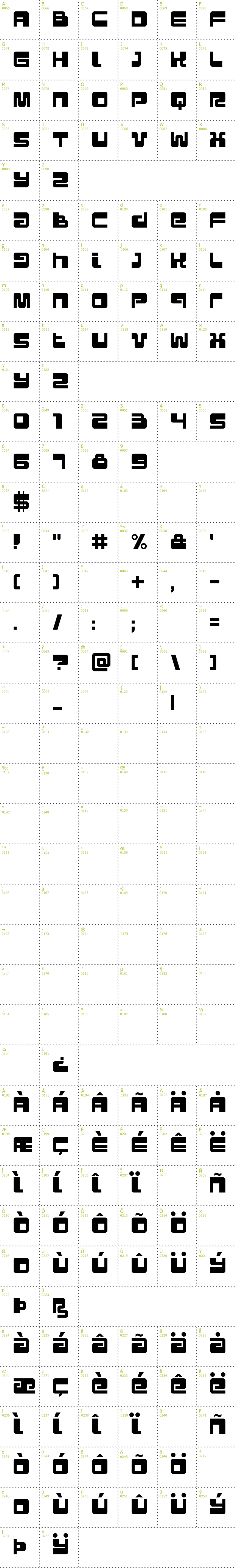 Full CharMap: Urban font