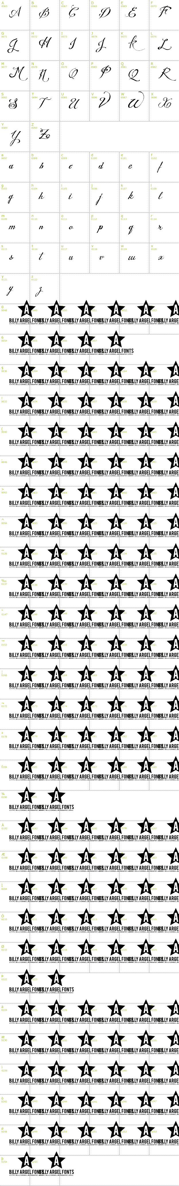 Full CharMap: Wedding Nightmares font