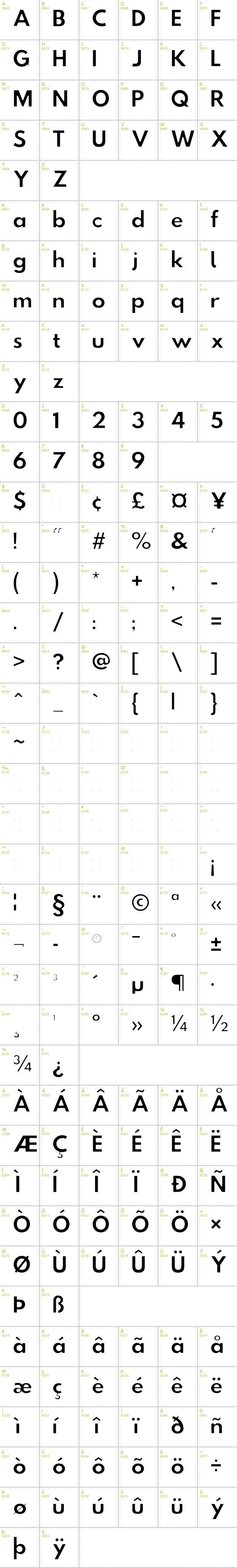 Full CharMap: Hussar Ekologiczny 2 font