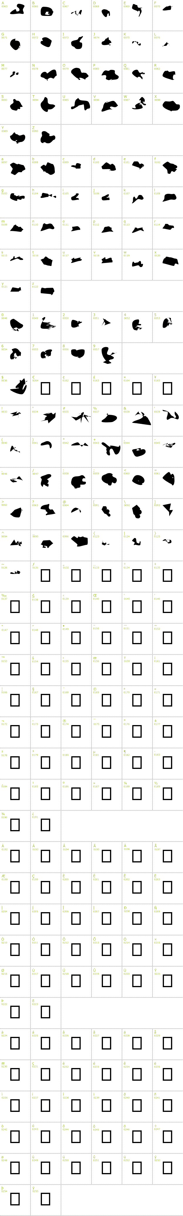 Full CharMap: Warzone font