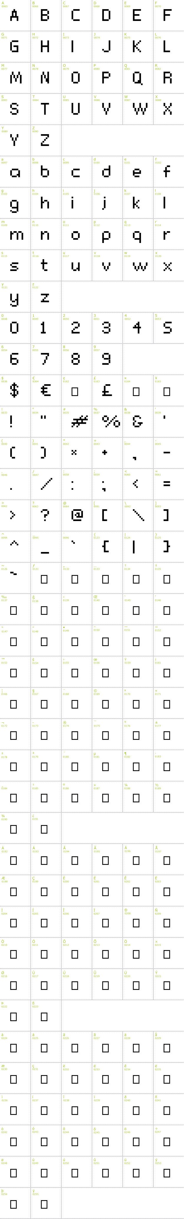 Full CharMap: Connection font