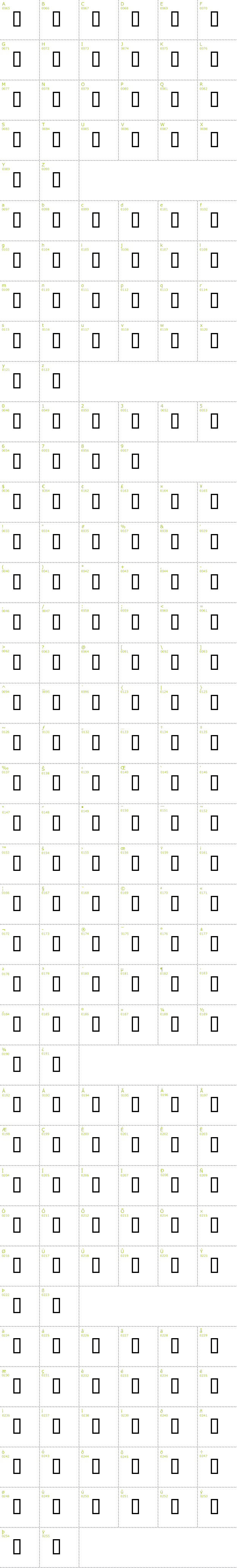 Full CharMap: Untitled font