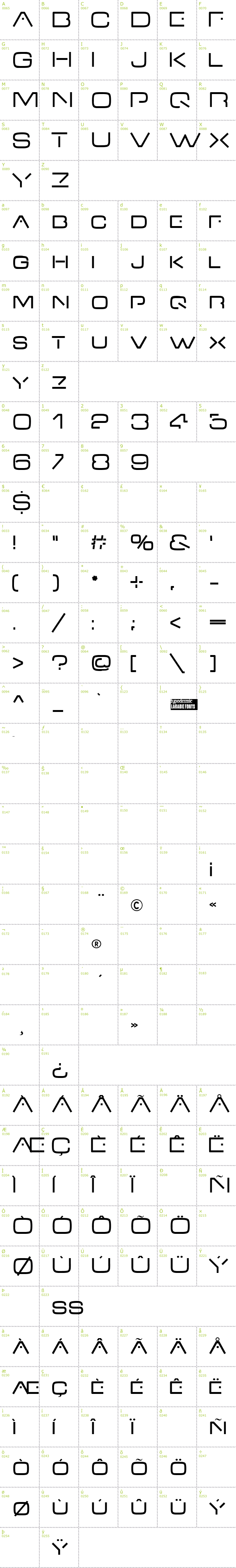Full CharMap: VDub font