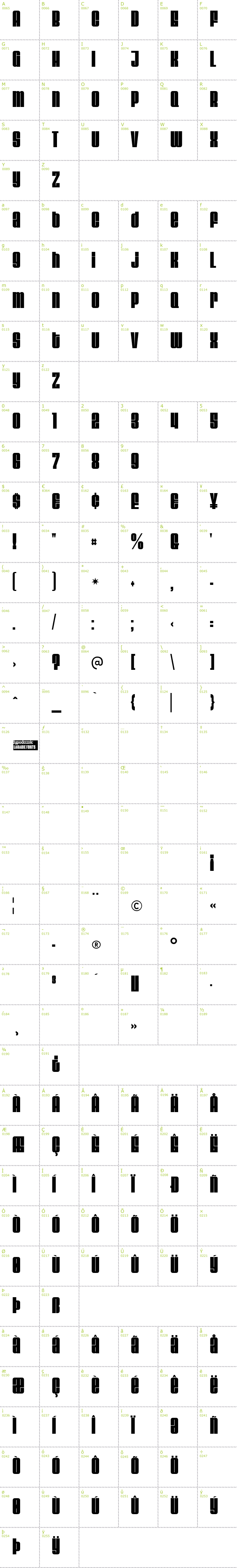 Full CharMap: Velvenda font