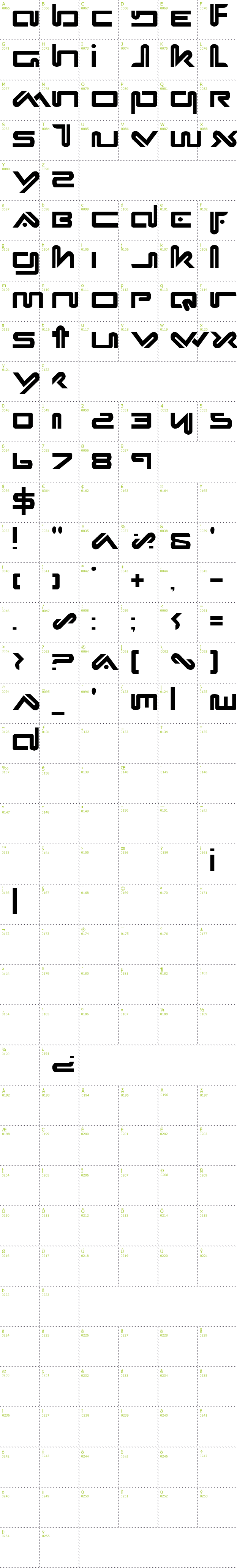 Full CharMap: xephyr font