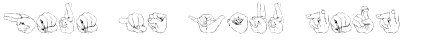Your preview of ZOE Deutsches Fingeralphabet Regular font