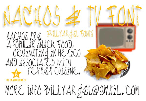 Nachos and TV - Font Illustration