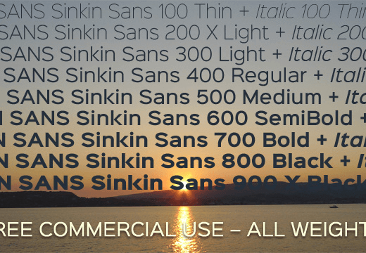 Sinkin Sans - Font Illustration