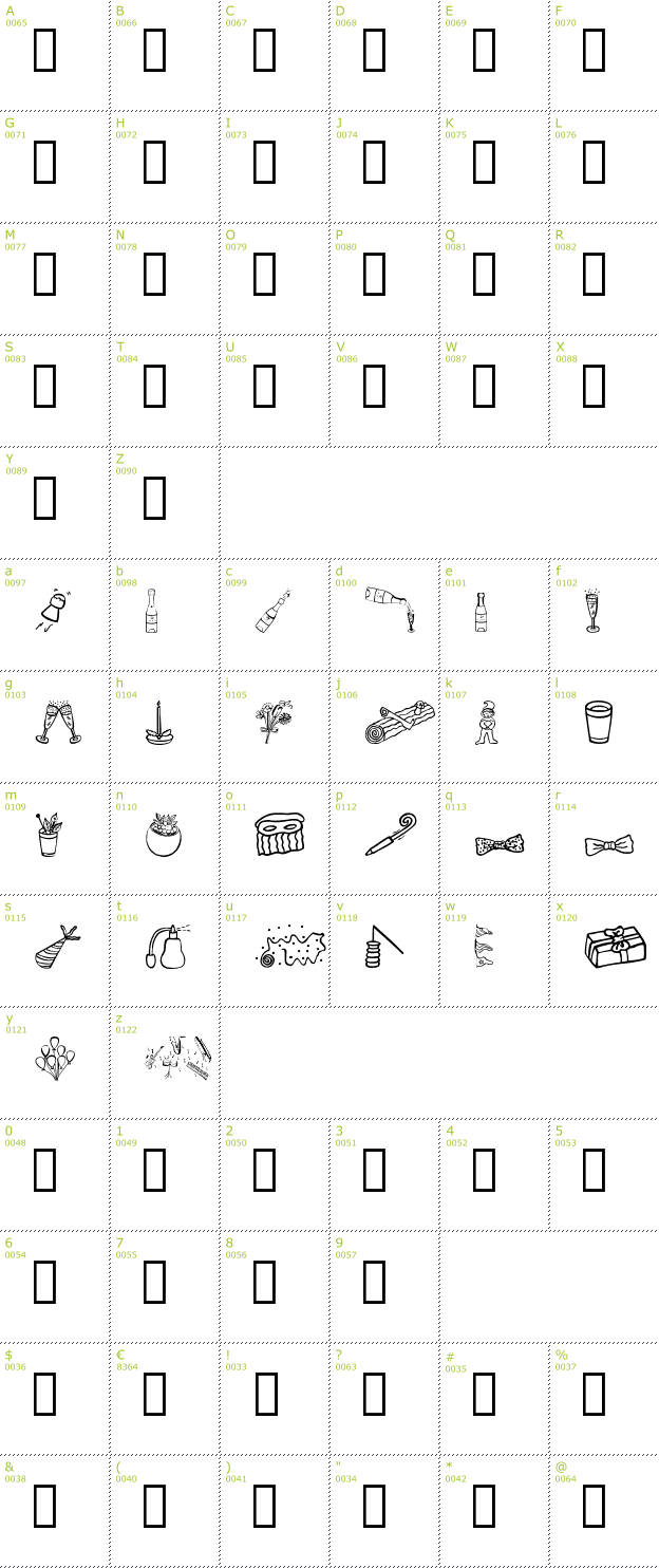 Character Mini-Map: Feast Day font