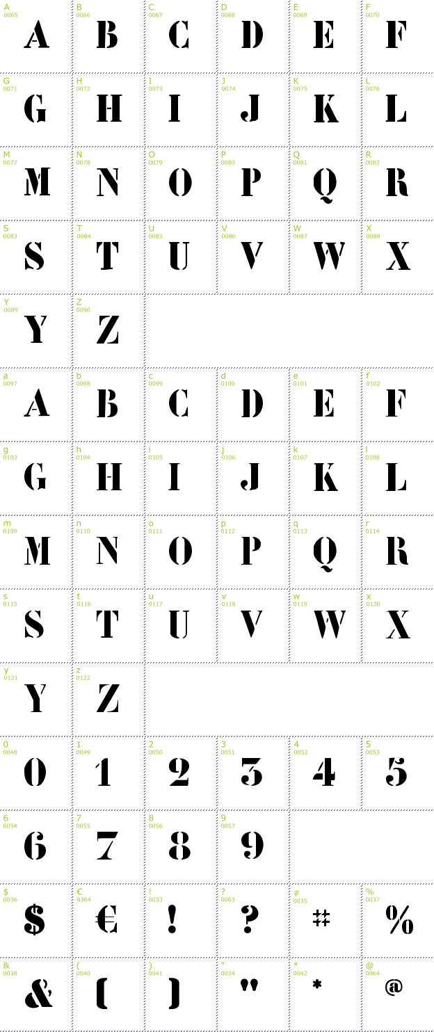 Character Mini-Map: LeArchitect font