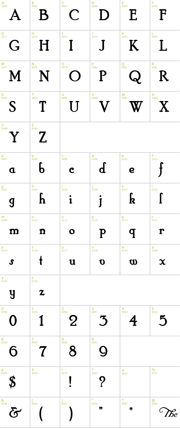 Character Mini-Map: Hobby Horse font