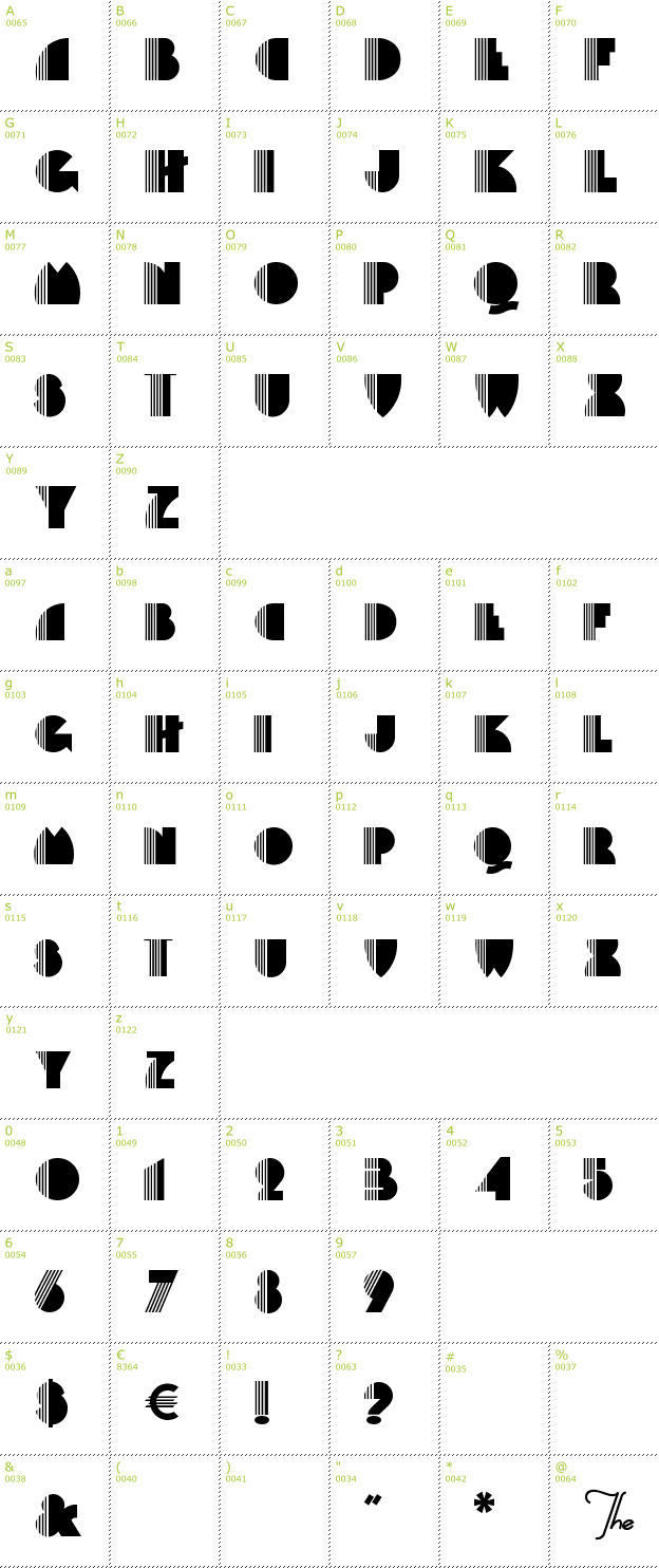 Character Mini-Map: Backstage Pass font