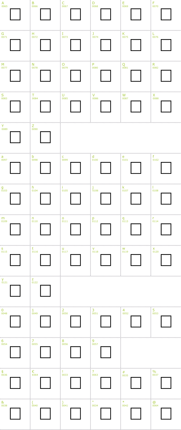 Character Mini-Map: Barcoding font