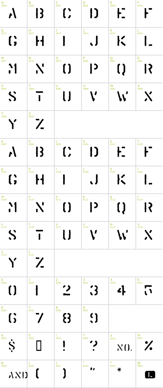 Character Mini-Map: Trendy University font